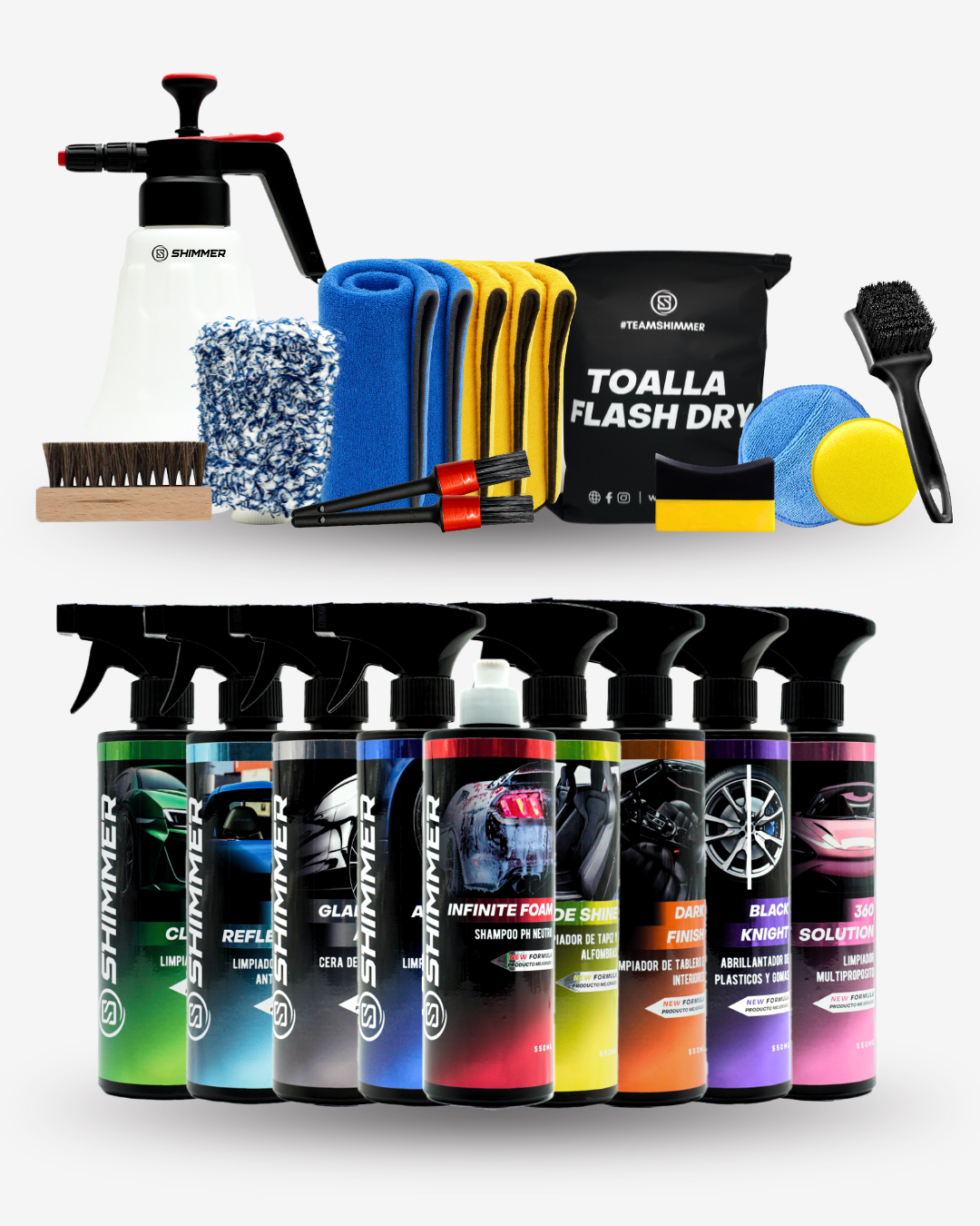 PACK SHIMMER 2.0 + BOMBA FOAM (+ 15 accesorios)