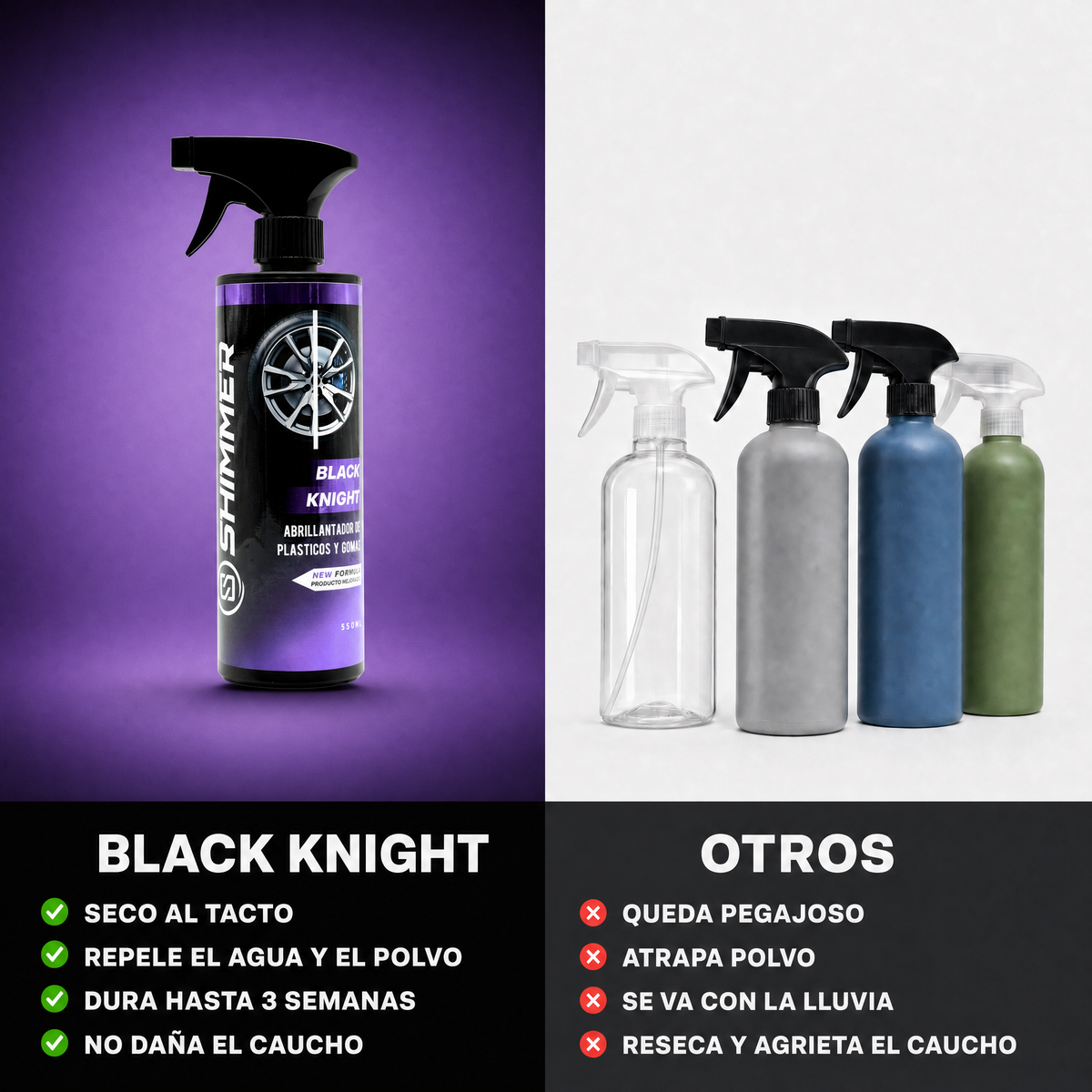 BLACK KNIGHT - Abrillantador de Plásticos y Gomas